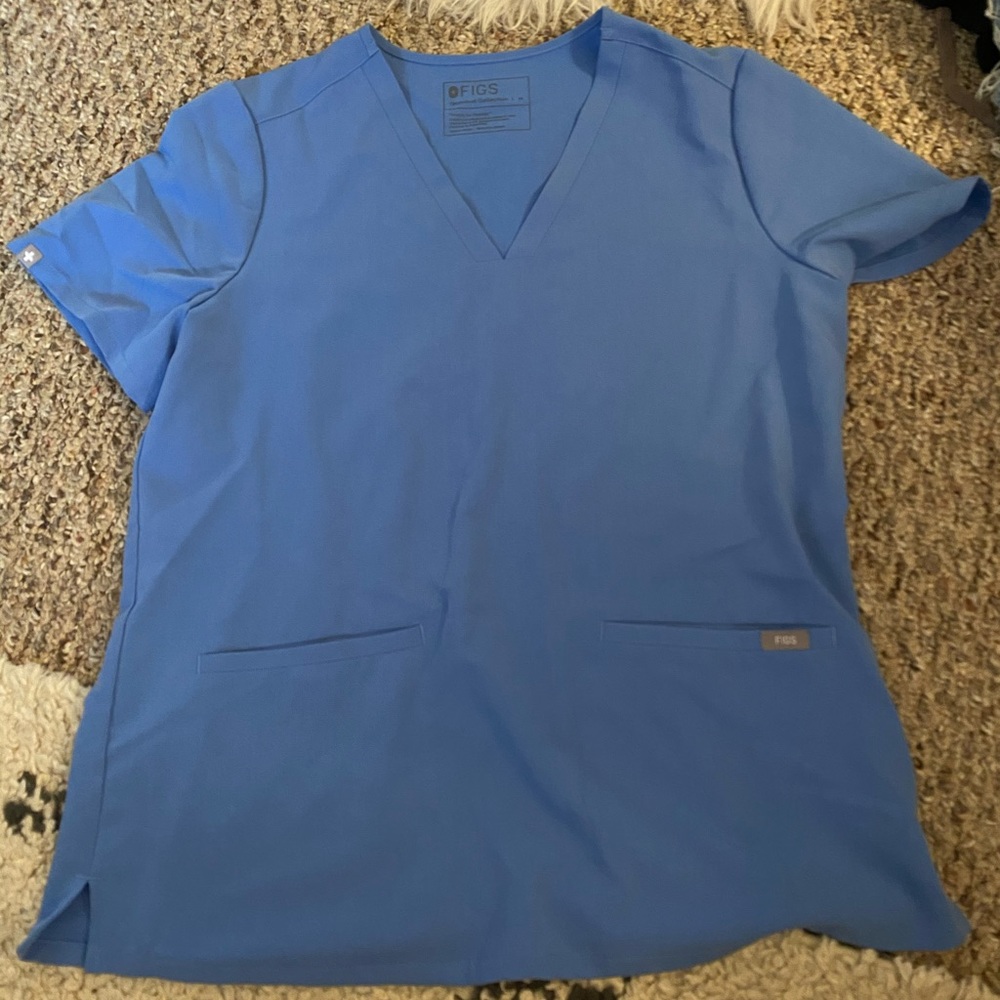 Figs Blue Scrub Top